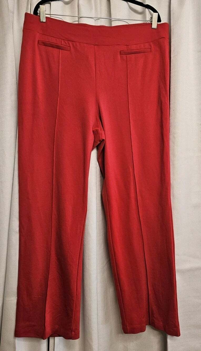 Cato Classic Women’s Plus Size 18/20 Red Pull On Knit Dress Pants Stretch